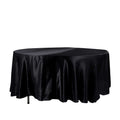 Satin 108" Round Tablecloth Black - Smooth and Lustrous Table Cover for Weddings & Events