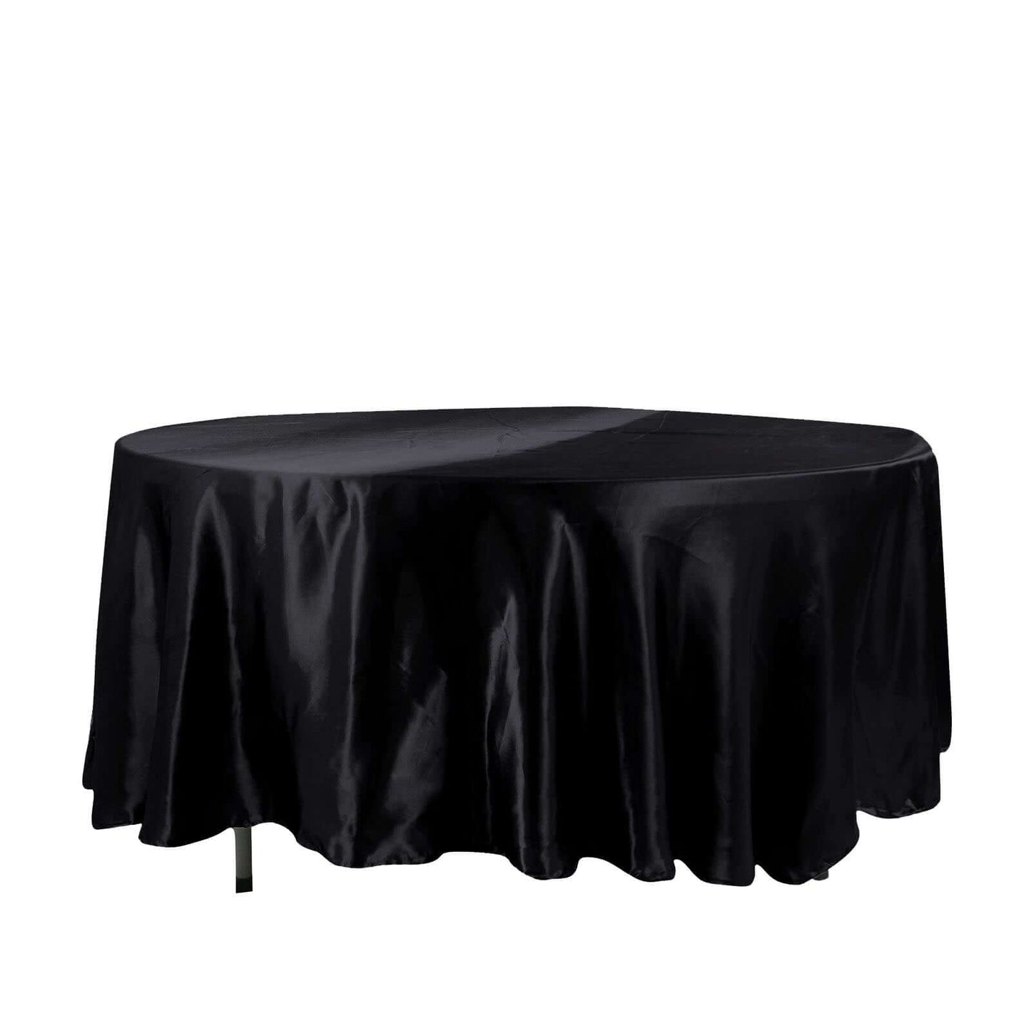 Satin 108" Round Tablecloth Black - Smooth and Lustrous Table Cover for Weddings & Events - NestOCart