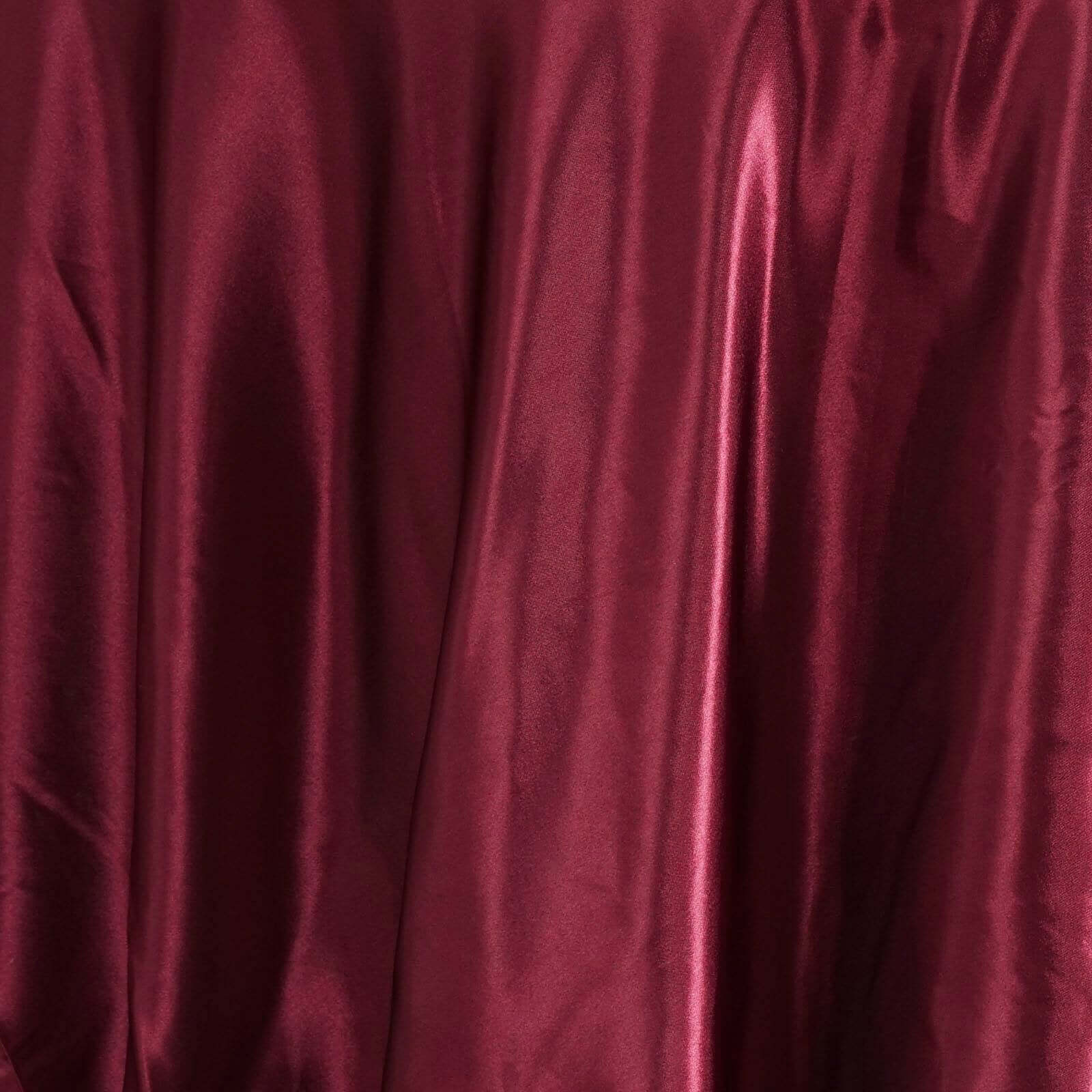Satin 108" Round Tablecloth Burgundy - Smooth and Lustrous Table Cover - NestOCart