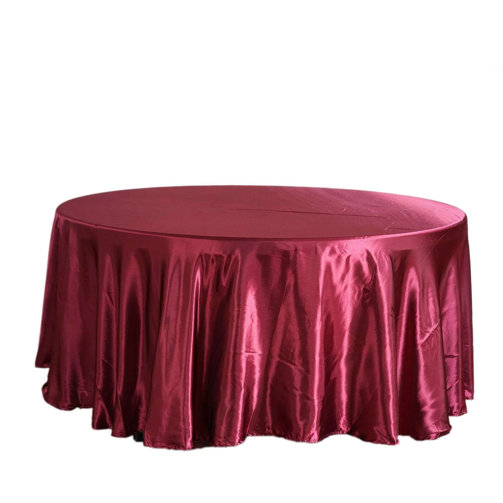 Satin 108" Round Tablecloth Burgundy - Smooth and Lustrous Table Cover - NestOCart