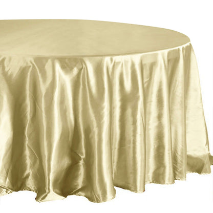 Satin 108" Round Tablecloth Champagne - Smooth and Lustrous Table Cover - NestOCart