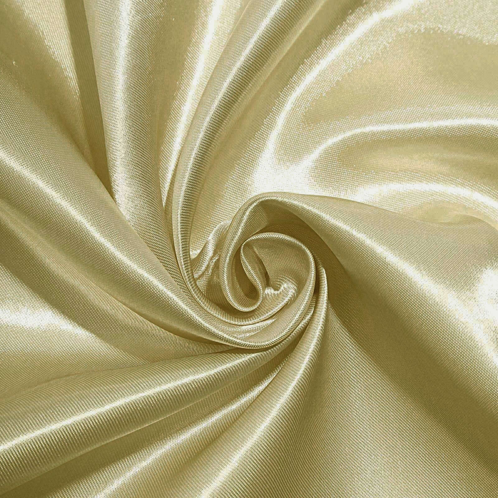 Satin 108" Round Tablecloth Champagne - Smooth and Lustrous Table Cover - NestOCart