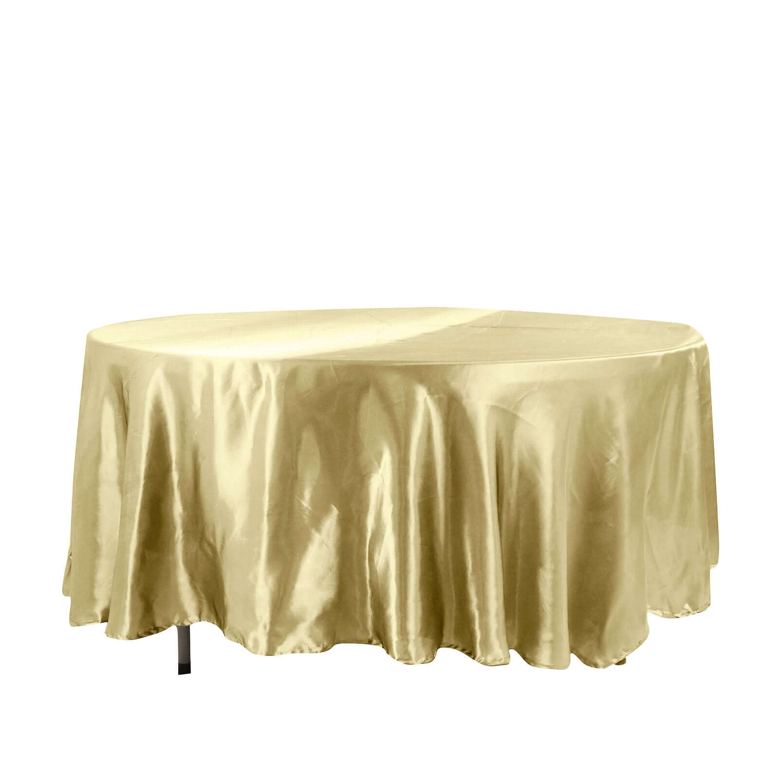 Satin 108" Round Tablecloth Champagne - Smooth and Lustrous Table Cover - NestOCart