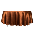 Satin 108" Round Tablecloth Cinnamon Brown - Smooth and Lustrous Table Cover - Bell Racket Store