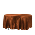Satin 108" Round Tablecloth Cinnamon Brown - Smooth and Lustrous Table Cover - Bell Racket Store