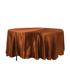 Satin 108" Round Tablecloth Cinnamon Brown - Smooth and Lustrous Table Cover - Bell Racket Store