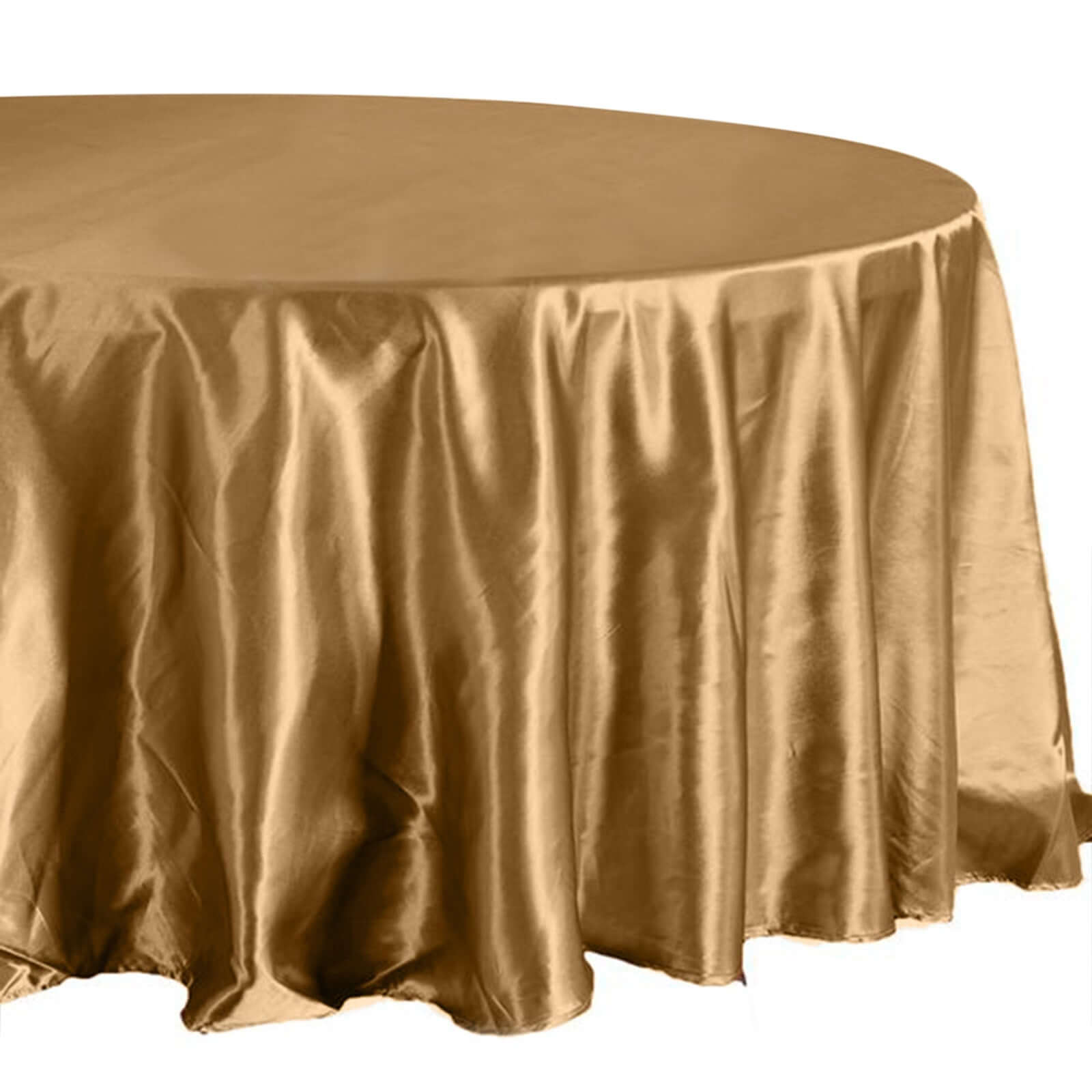 Satin 108" Round Tablecloth Gold - Smooth and Lustrous Table Cover for Weddings & Events - NestOCart