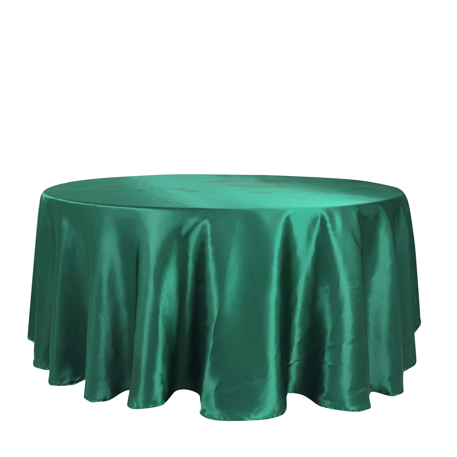 Satin 108" Round Tablecloth Hunter Emerald Green - Smooth and Lustrous Table Cover - Bell Racket Store
