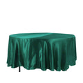 Satin 108" Round Tablecloth Hunter Emerald Green - Smooth and Lustrous Table Cover - Bell Racket Store