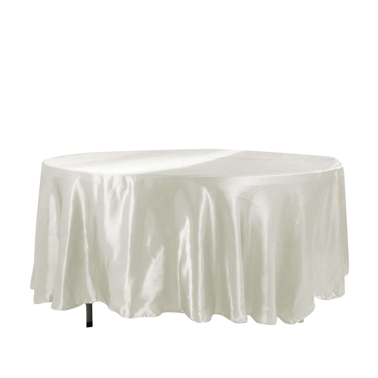 Satin 108" Round Tablecloth Ivory - Smooth and Lustrous Table Cover - NestOCart