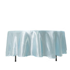 Satin 108" Round Tablecloth Light Blue - Smooth and Lustrous Table Cover - Bell Racket Store
