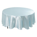 Satin 108" Round Tablecloth Light Blue - Smooth and Lustrous Table Cover - Bell Racket Store