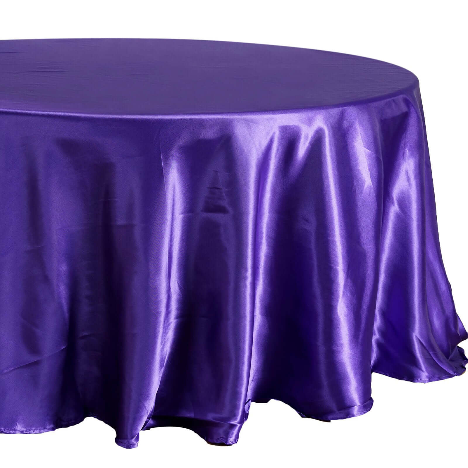 Satin 108" Round Tablecloth Purple - Smooth and Lustrous Table Cover - NestOCart
