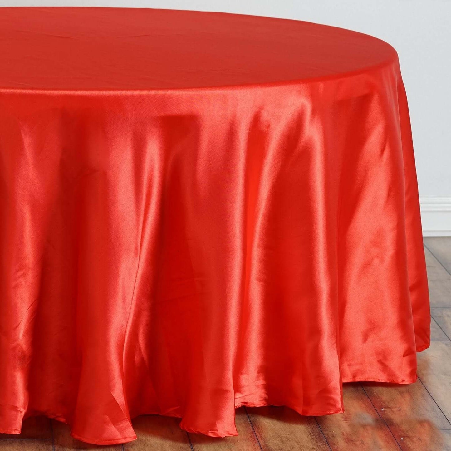 Satin 108" Round Tablecloth Red - Smooth and Lustrous Table Cover - NestOCart