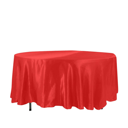 Satin 108" Round Tablecloth Red - Smooth and Lustrous Table Cover - NestOCart