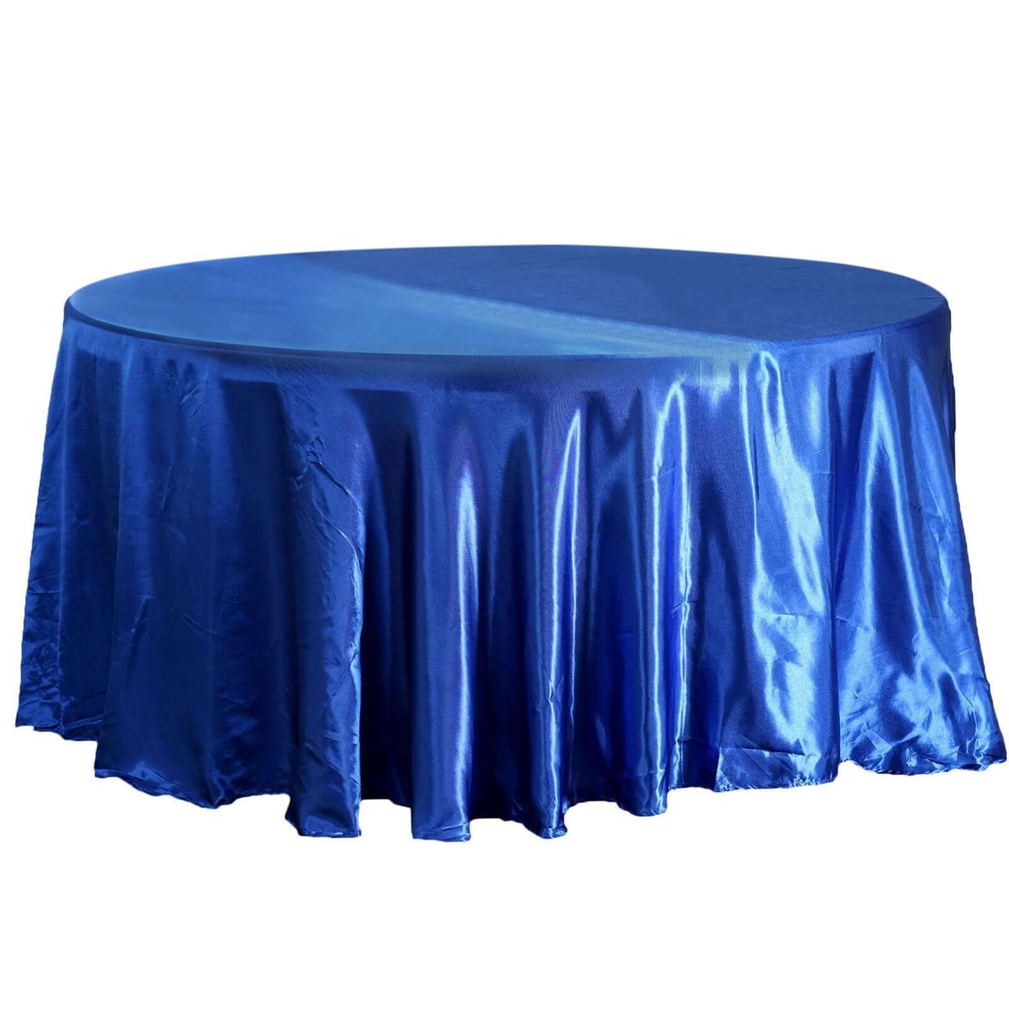 Satin 108" Round Tablecloth Royal Blue - Smooth and Lustrous Table Cover - NestOCart