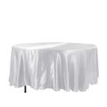 Satin 108" Round Tablecloth White - Smooth and Lustrous Table Cover for Weddings & Events