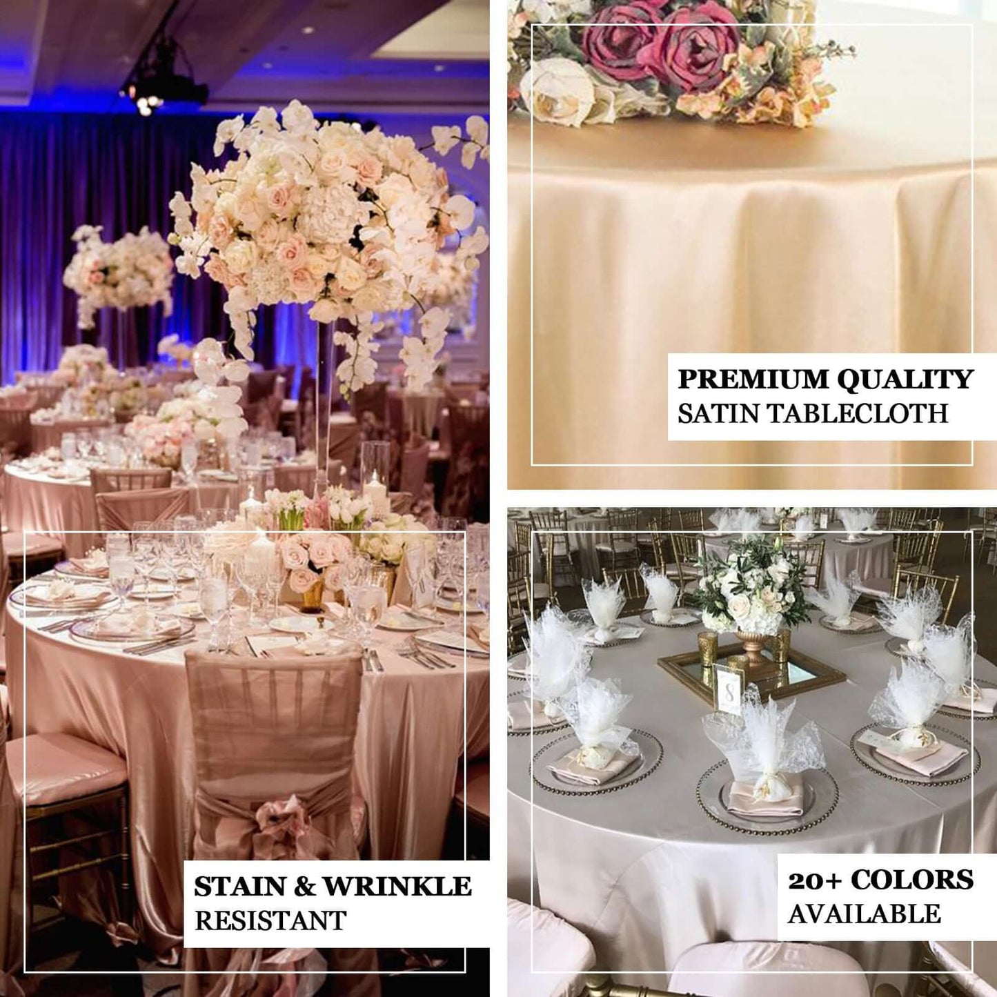 Satin 108" Round Tablecloth White - Smooth and Lustrous Table Cover for Weddings & Events - NestOCart