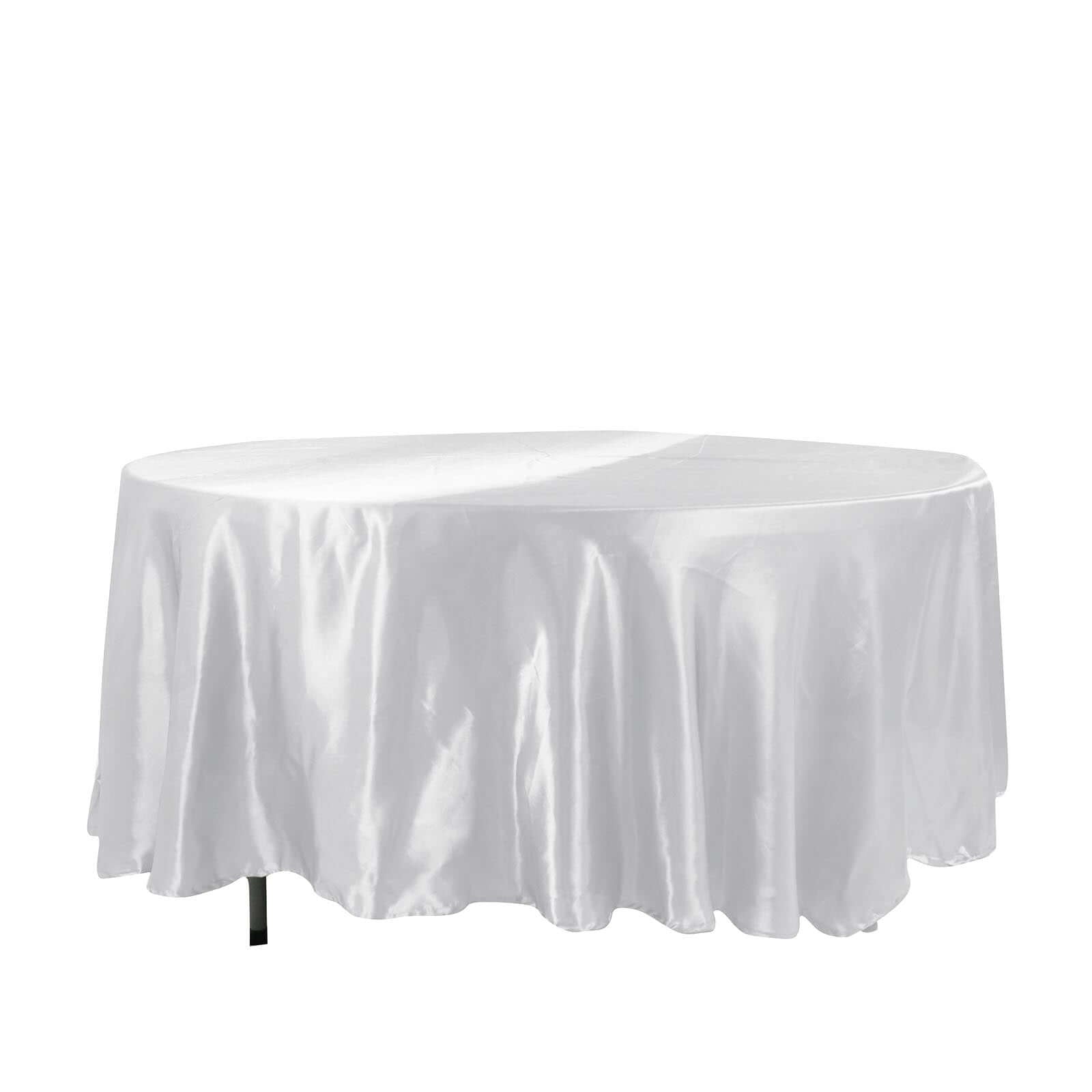 Satin 108" Round Tablecloth White - Smooth and Lustrous Table Cover for Weddings & Events - NestOCart