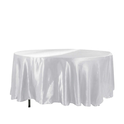 Satin 108" Round Tablecloth White - Smooth and Lustrous Table Cover for Weddings & Events - NestOCart