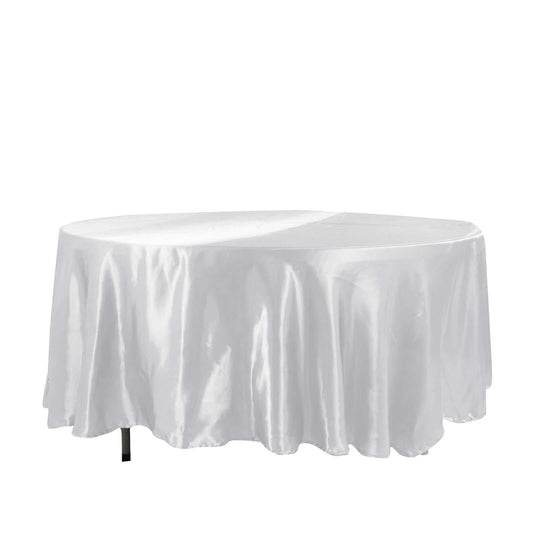 Satin 108" Round Tablecloth White - Smooth and Lustrous Table Cover for Weddings & Events - NestOCart