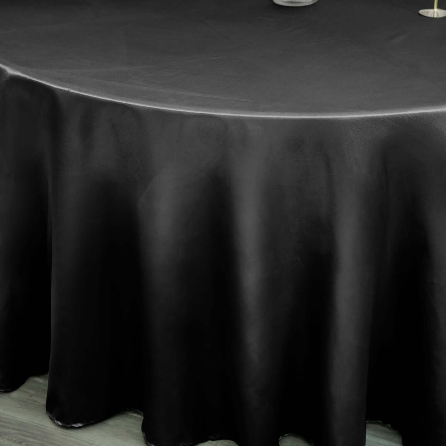 Satin 120" Round Tablecloth Black - Stylish Seamless Table Cover for Weddings & Events - NestOCart