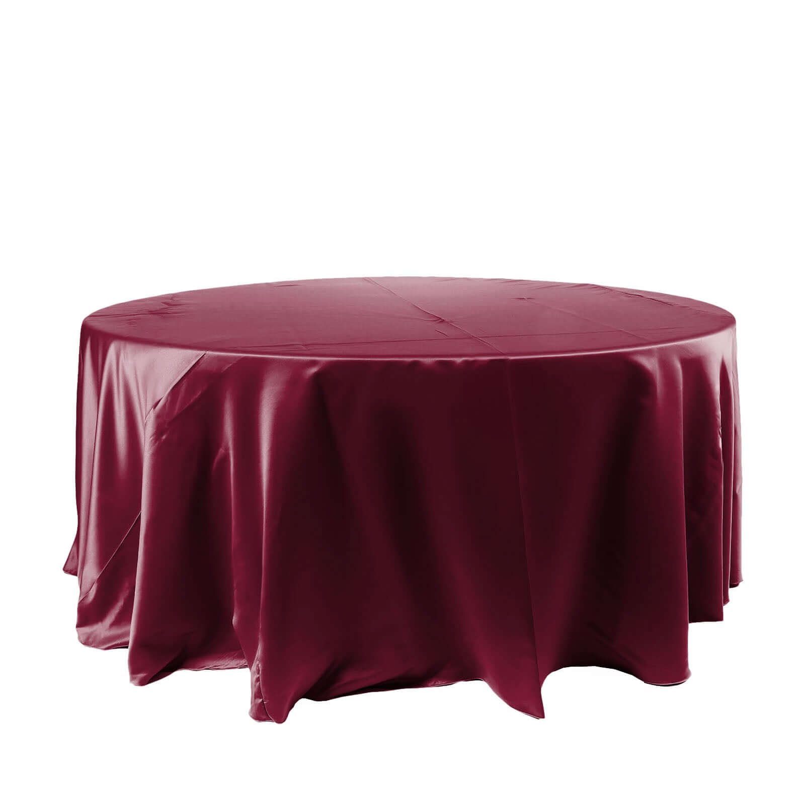 Satin 120" Round Tablecloth Burgundy - Stylish Seamless Table Cover - NestOCart