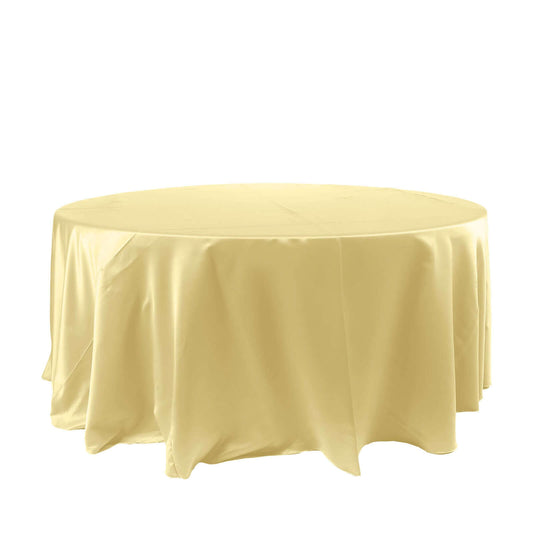 Satin 120" Round Tablecloth Champagne - Stylish Seamless Table Cover - NestOCart