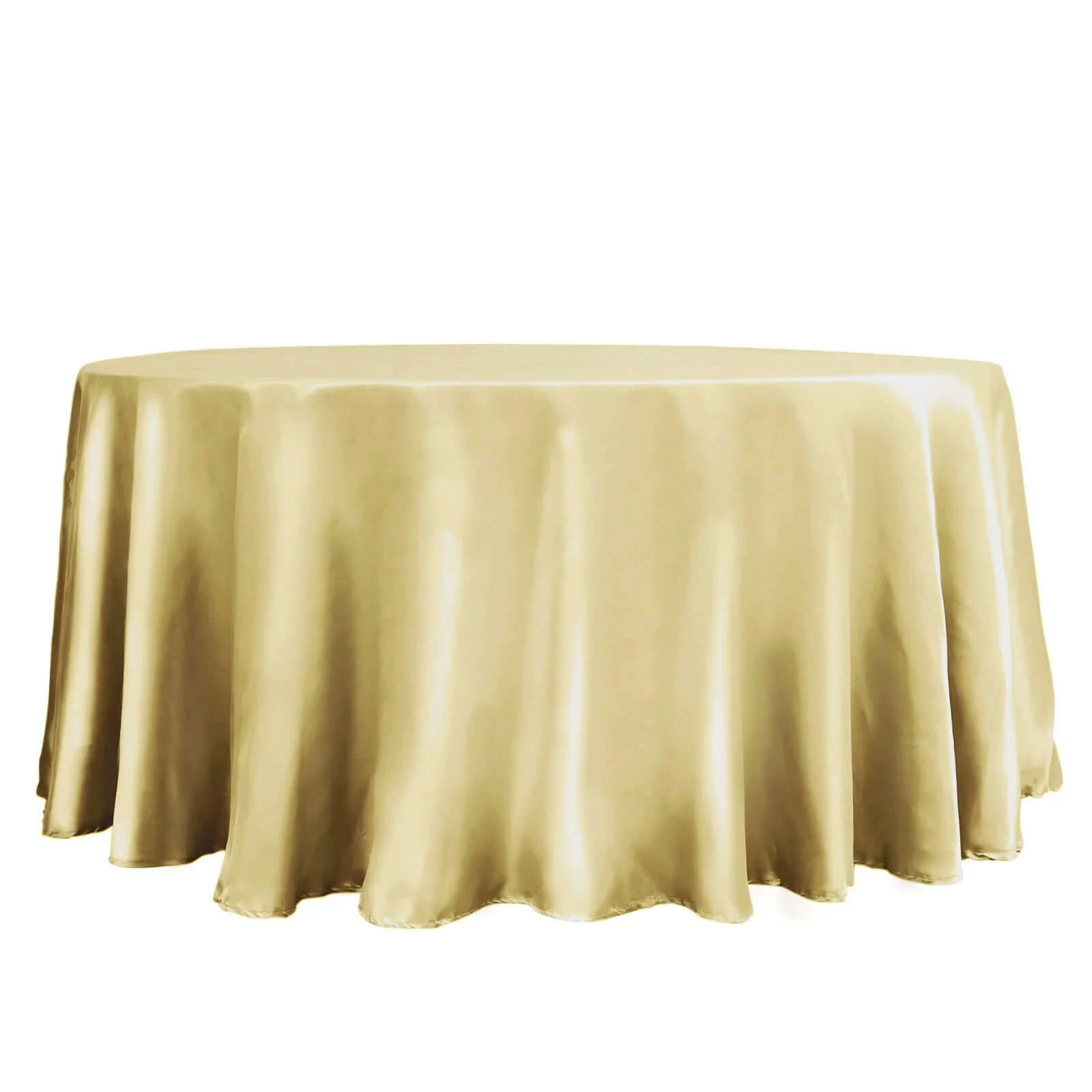 Satin 120" Round Tablecloth Champagne - Stylish Seamless Table Cover - NestOCart