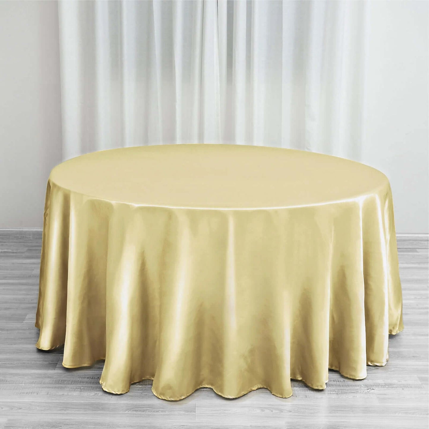 Satin 120" Round Tablecloth Champagne - Stylish Seamless Table Cover - NestOCart
