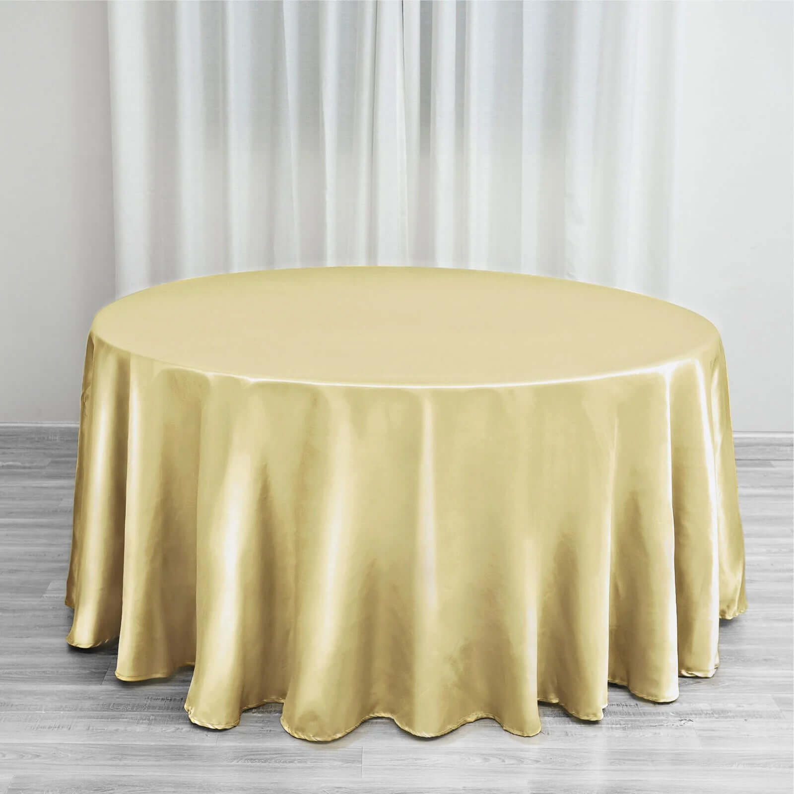 Satin 120" Round Tablecloth Champagne - Stylish Seamless Table Cover - NestOCart