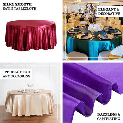 Satin 120" Round Tablecloth Chocolate - Stylish Seamless Table Cover - NestOCart