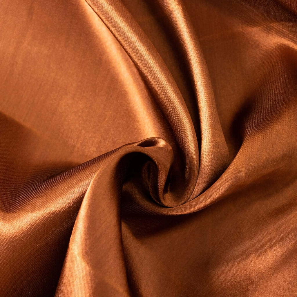 Satin 120" Round Tablecloth Cinnamon Brown - Stylish Seamless Table Cover - Bell Racket Store