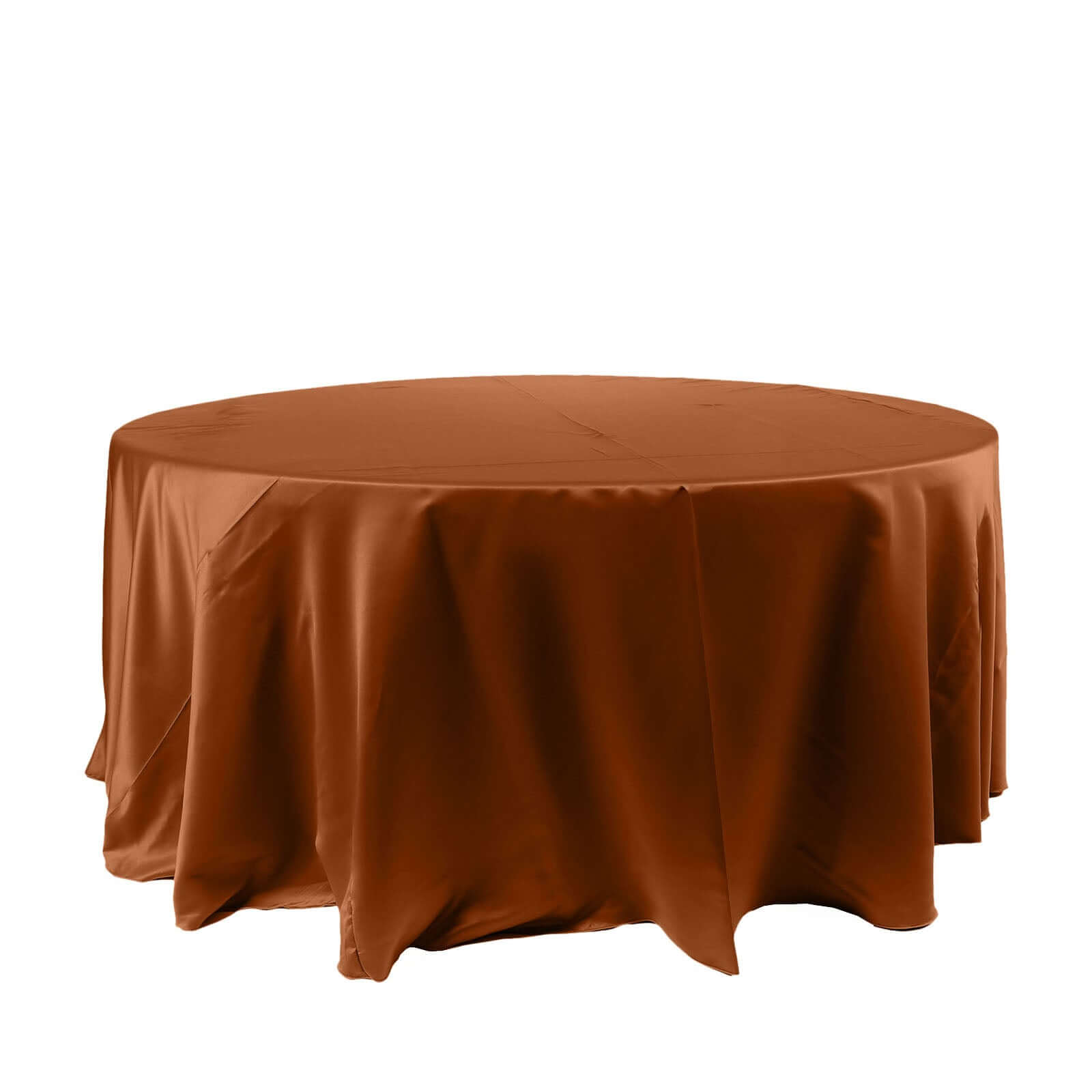 Satin 120" Round Tablecloth Cinnamon Brown - Stylish Seamless Table Cover - Bell Racket Store