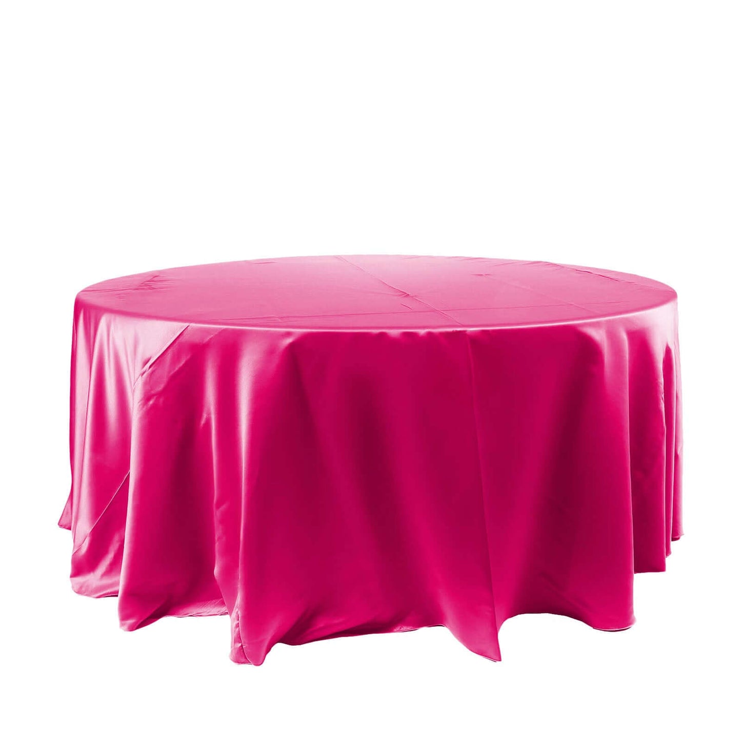 Satin 120" Round Tablecloth Fuchsia - Stylish Seamless Table Cover - NestOCart