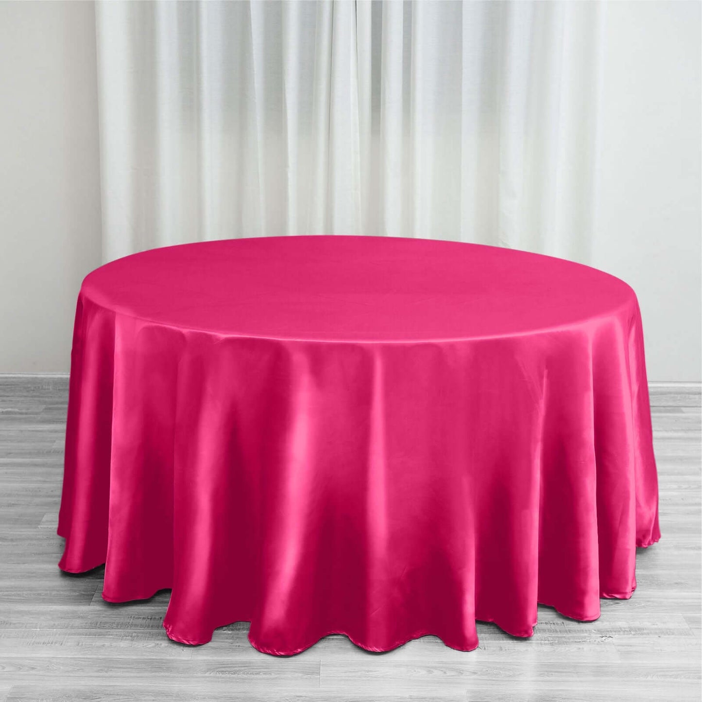 Satin 120" Round Tablecloth Fuchsia - Stylish Seamless Table Cover - NestOCart