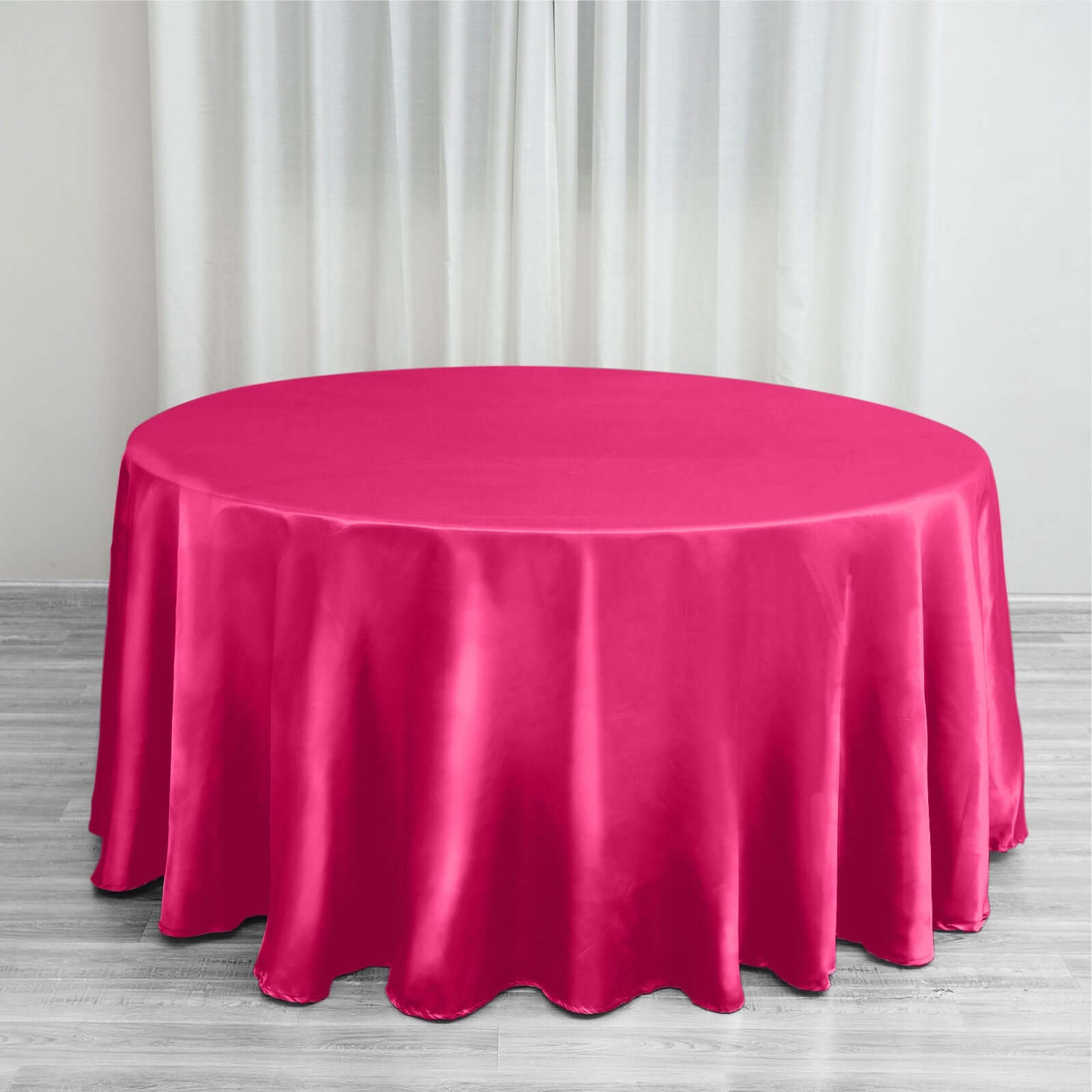 Satin 120" Round Tablecloth Fuchsia - Stylish Seamless Table Cover - NestOCart