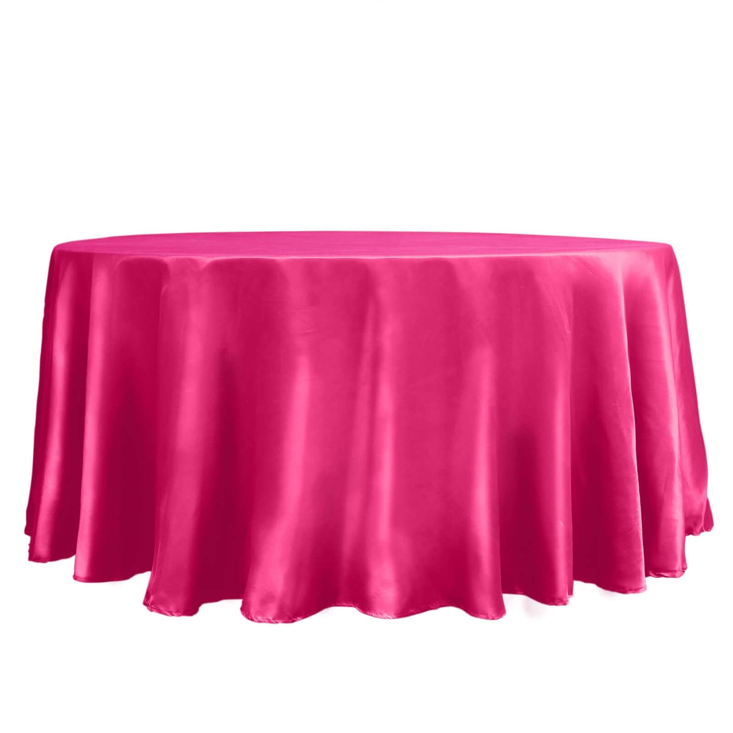 Satin 120" Round Tablecloth Fuchsia - Stylish Seamless Table Cover - NestOCart