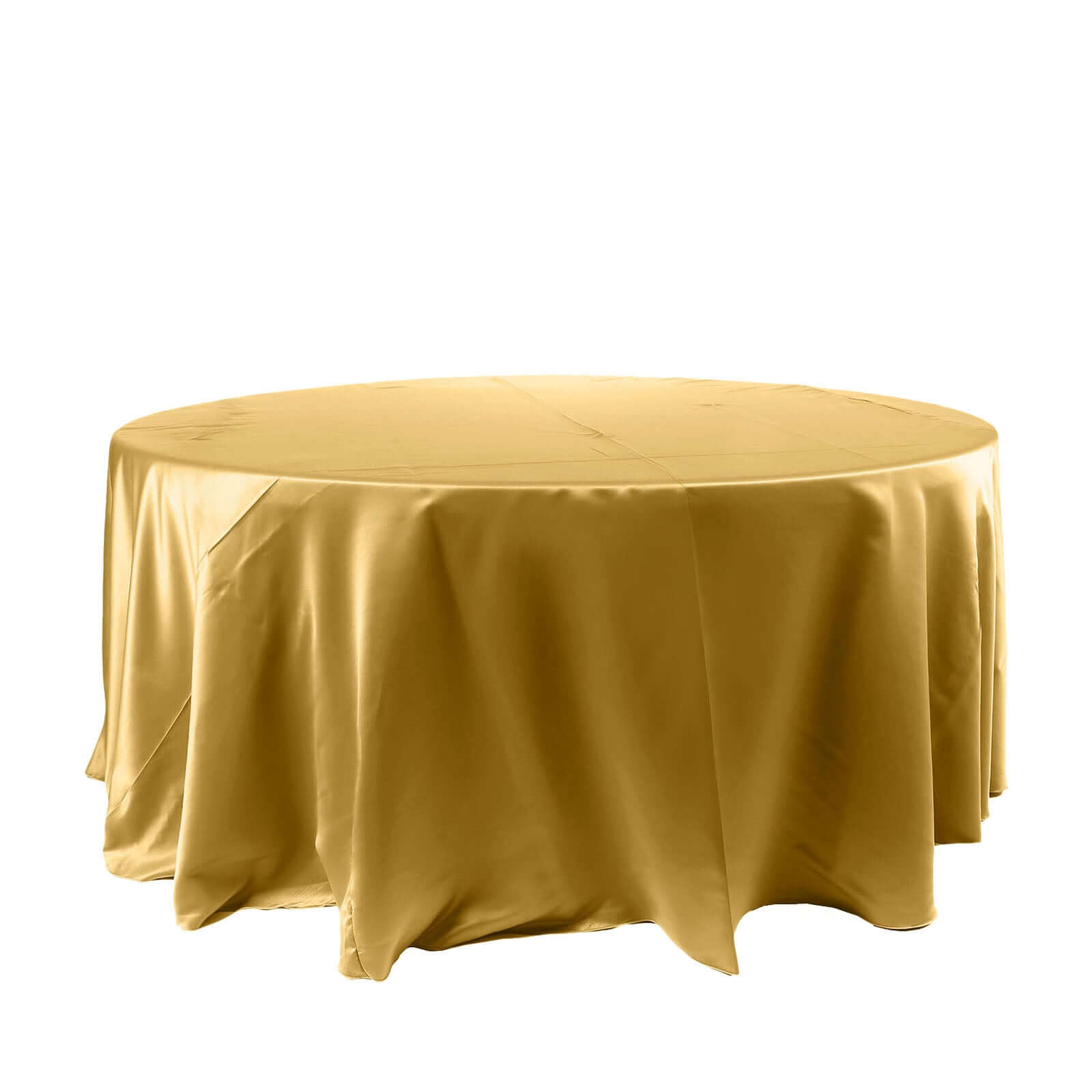 Satin 120" Round Tablecloth Gold - Stylish Seamless Table Cover for Weddings & Events - NestOCart