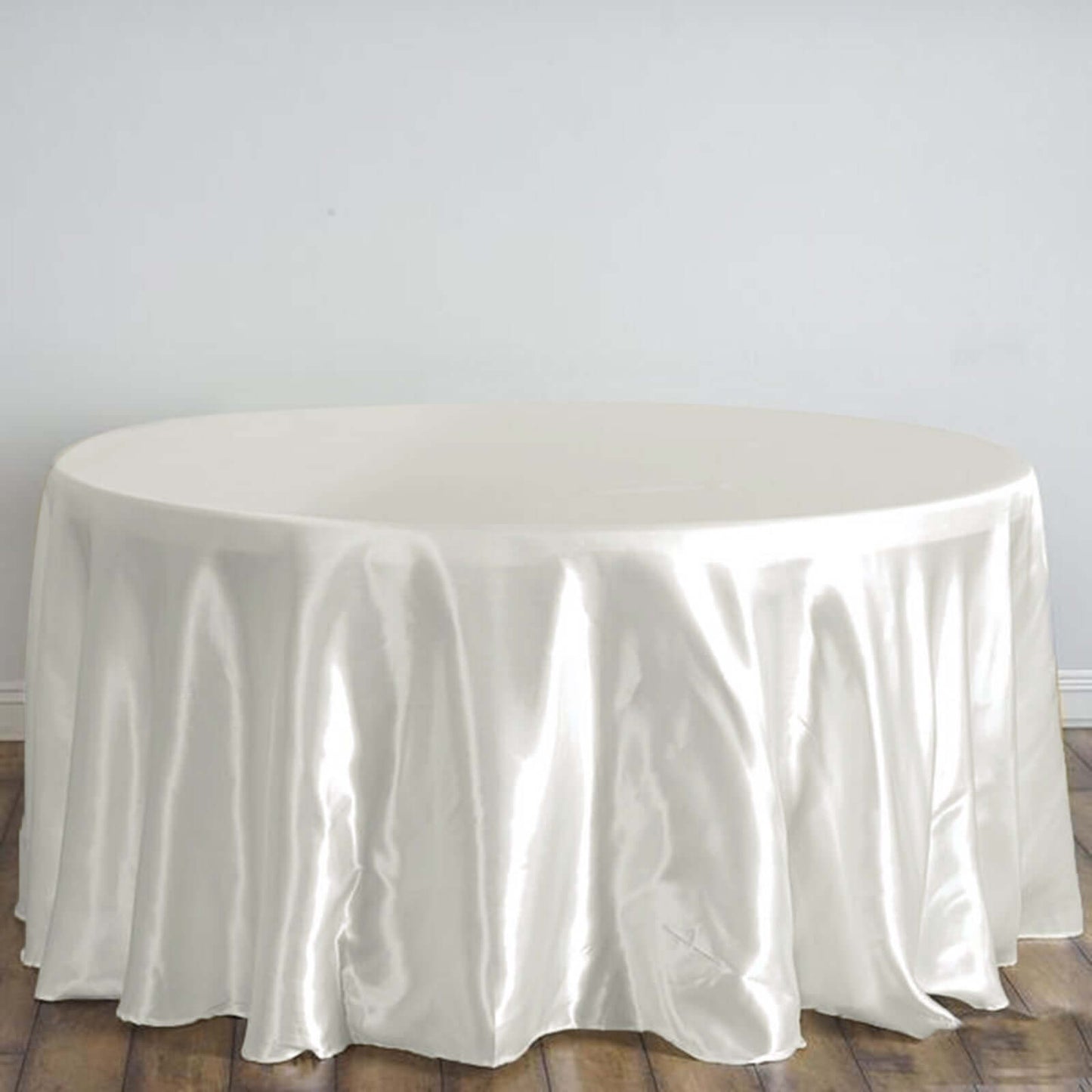 Satin 120" Round Tablecloth Ivory - Stylish Seamless Table Cover - NestOCart