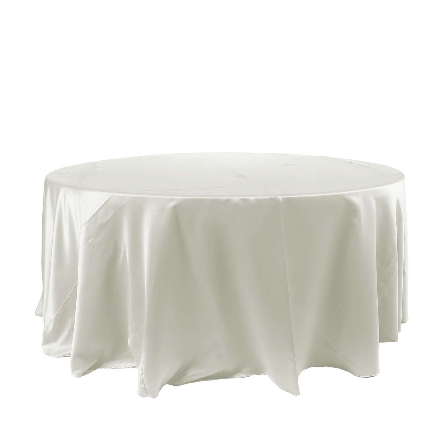 Satin 120" Round Tablecloth Ivory - Stylish Seamless Table Cover - NestOCart
