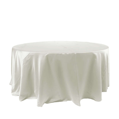 Satin 120" Round Tablecloth Ivory - Stylish Seamless Table Cover - NestOCart