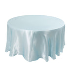 Satin 120" Round Tablecloth Light Blue - Stylish Seamless Table Cover - Bell Racket Store