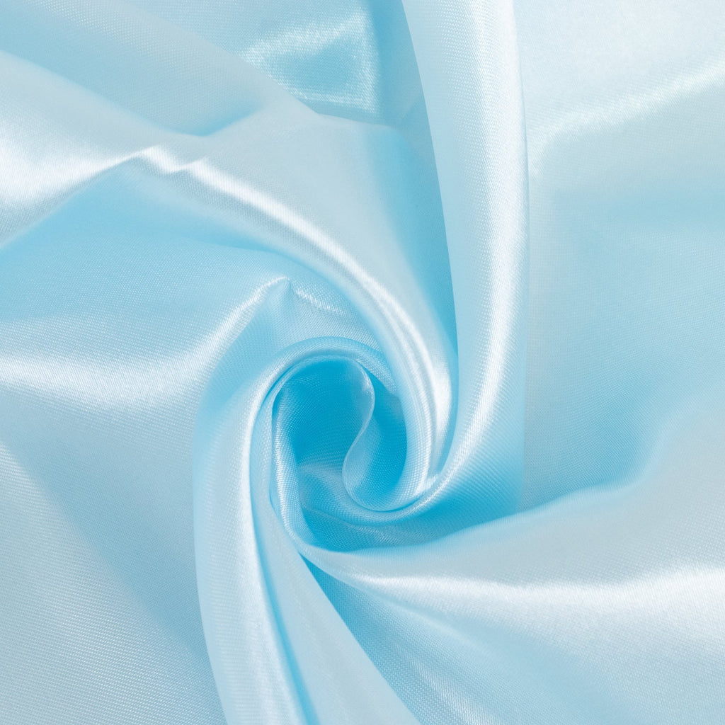 Satin 120" Round Tablecloth Light Blue - Stylish Seamless Table Cover - Bell Racket Store