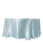 Satin 120" Round Tablecloth Light Blue - Stylish Seamless Table Cover - Bell Racket Store