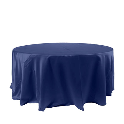 Satin 120" Round Tablecloth Navy Blue - Stylish Seamless Table Cover - NestOCart