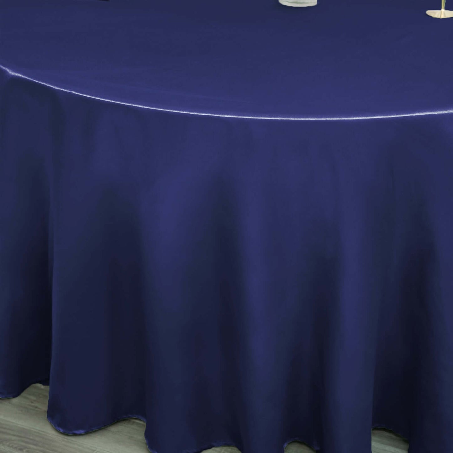 Satin 120" Round Tablecloth Navy Blue - Stylish Seamless Table Cover - NestOCart