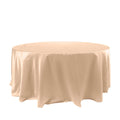Satin 120" Round Tablecloth Nude - Stylish Seamless Table Cover