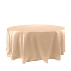 Satin 120" Round Tablecloth Nude - Stylish Seamless Table Cover