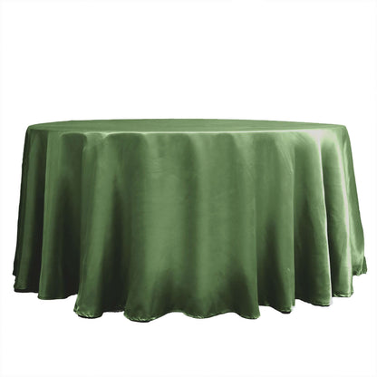 Satin 120" Round Tablecloth Olive Green - Stylish Seamless Table Cover - NestOCart